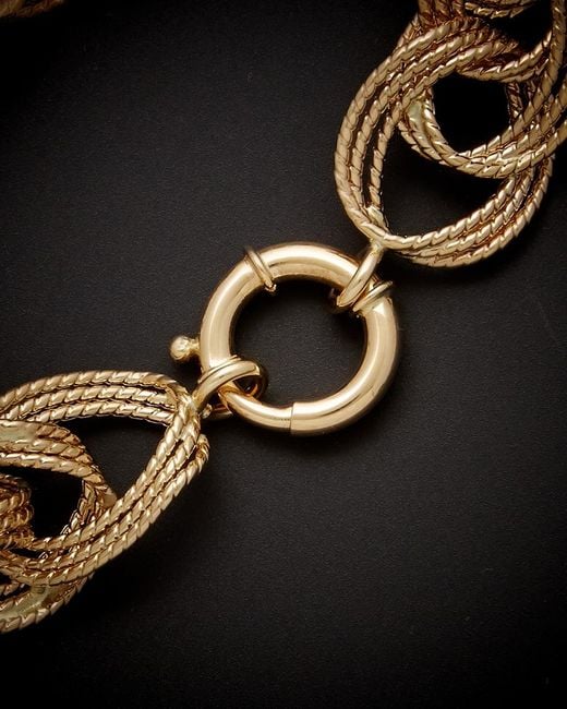 Italian Gold Black 14k Triple Twist Link Bracelet