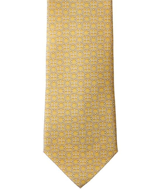 Ferragamo Metallic Yellow Totem Silk Tie for men