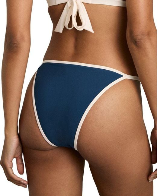 Reiss Blue Bianca Contrast Trim Fixed Swimsuit