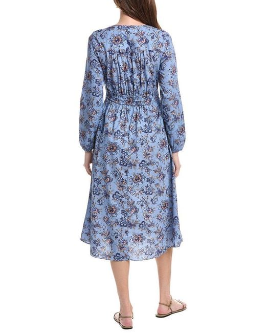 10 Crosby Derek Lam Blue Valerie Long Sleeve Twist Front Dress