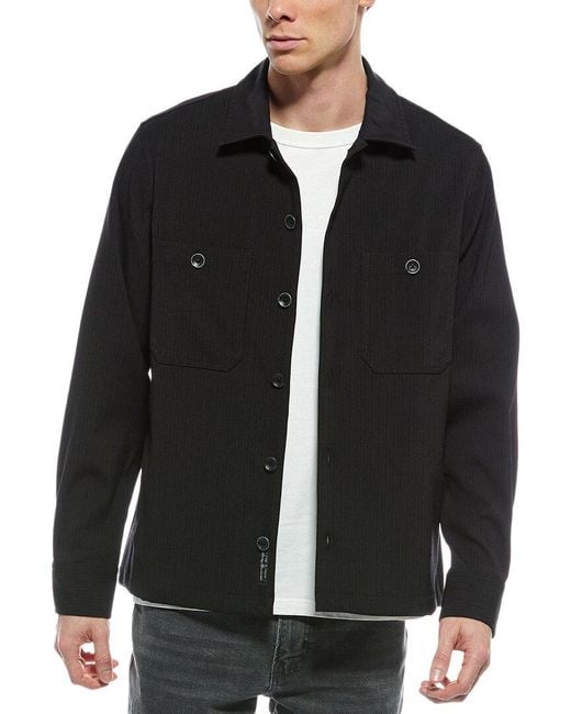 Rag & Bone Black Hyde Wool-Blend Shirt Jacket for men