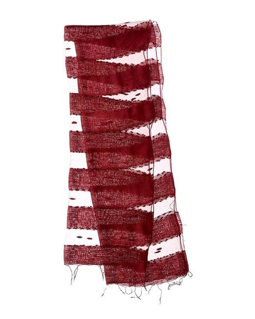 Blue Pacific Red Hand-Woven Silk-Blend Scarf