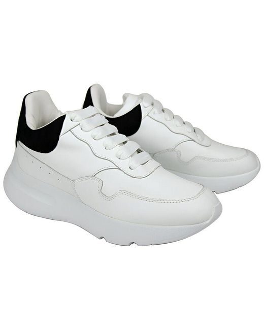 Alexander McQueen White Leather & Suede Sneaker
