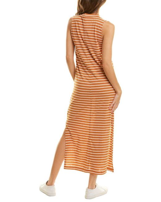 Ellie Stripe Selena Maxi Dress in Brown 