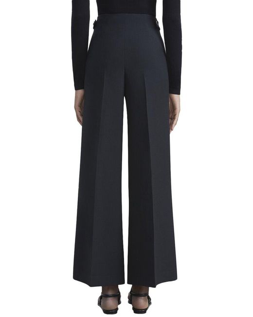 Lafayette 148 New York Black Bowery Wide Leg Wool & Silk-Blend Pant