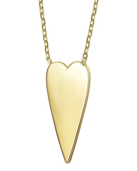 Rachel Glauber Natural 14k Plated Heart Layering Necklace