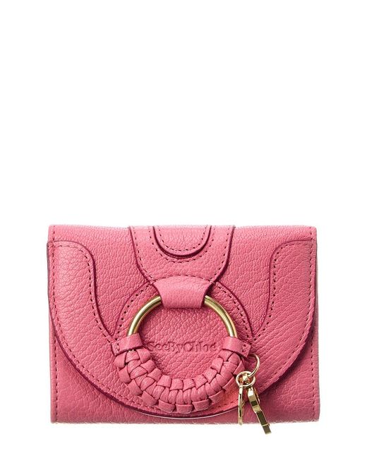 See By Chloé Pink Hana Leather Trifold Wallet