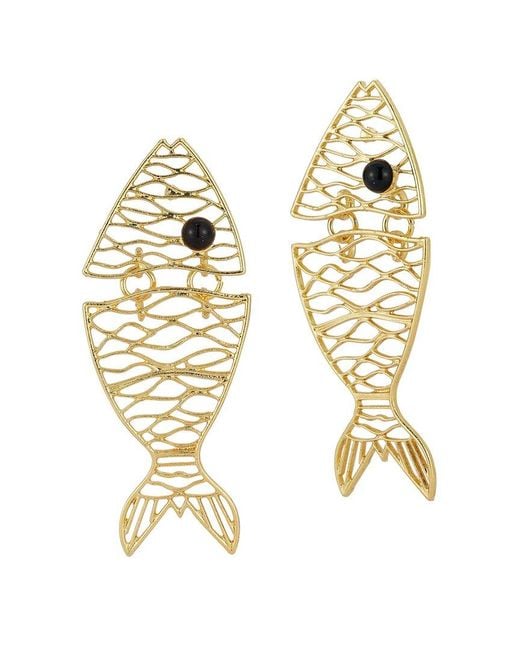 Sphera Milano Metallic Plated Fish Earrings