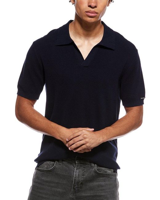 Karl Lagerfeld Blue Johnny Collar Shirt for men