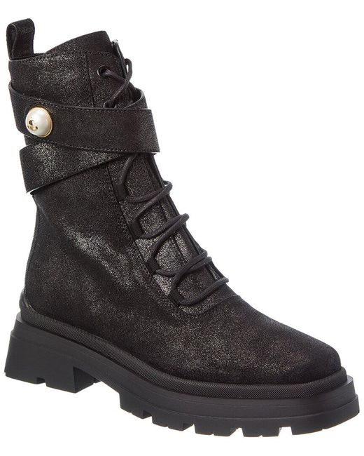 Jimmy Choo Black Noemi 45 Shimmer Suede Bootie