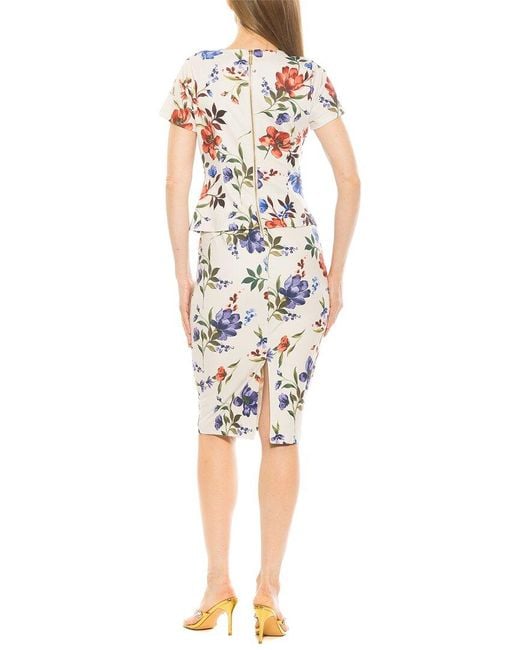 Alexia Admor White Robin Crewneck Draped Midi Dress