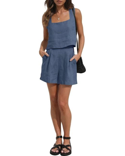 Amanda Royal Blue Top & Short Set