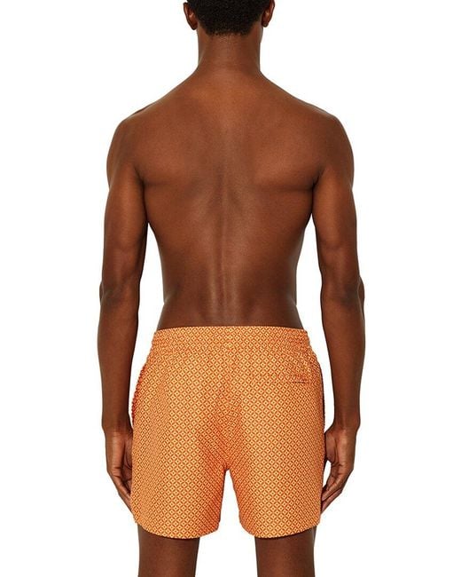 Reiss Orange Orient Drawstring Geo Print Swim Trunk for men