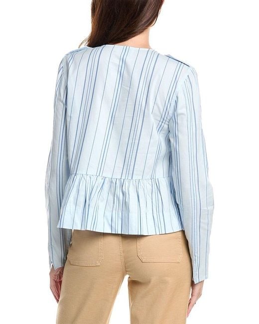 Ganni Blue Peplum Blouse