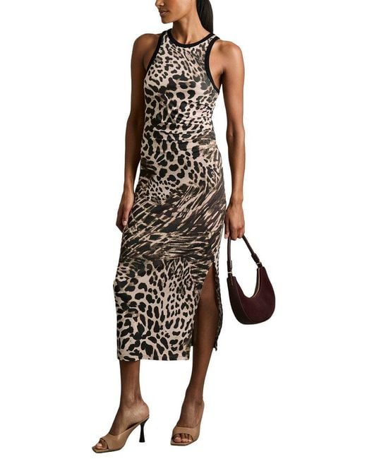 Reiss Natural Lily Printed Jersey Bodycon Dress
