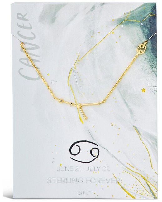 Sterling Forever Multicolor 14k Plated Cancer Pendant Necklace