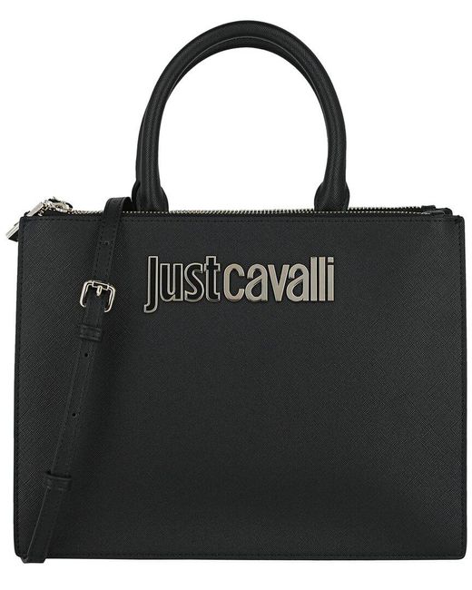 Just Cavalli Black Logo Shoulder Bag