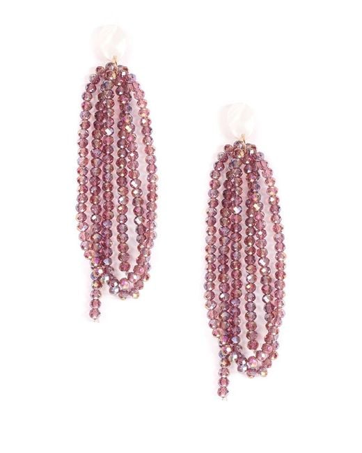 Eye Candy LA Pink Lindsay Purple Drop Beaded Earring