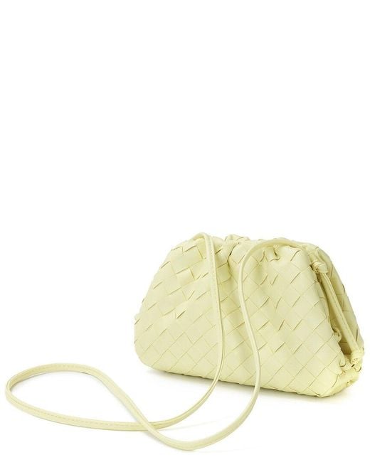 Tiffany & Fred Paris Green Woven Leather Pouch Shoulder Bag