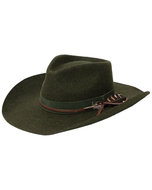 Frye Green Pinch Crown Wool Cowboy Hat