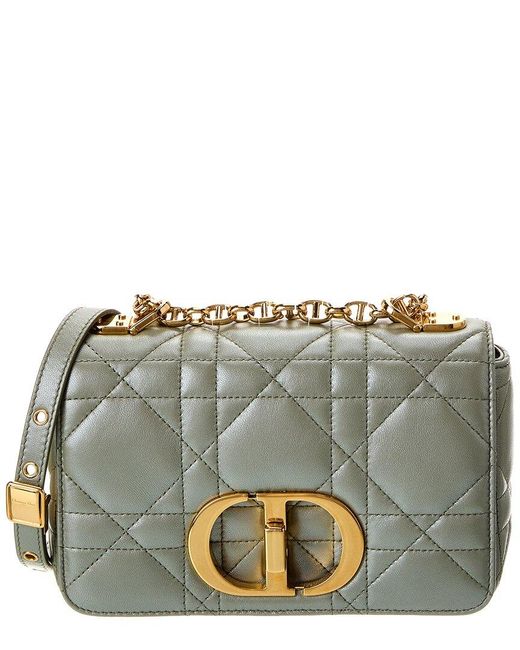 Dior Gray Caro Small Leather Shoulder Bag