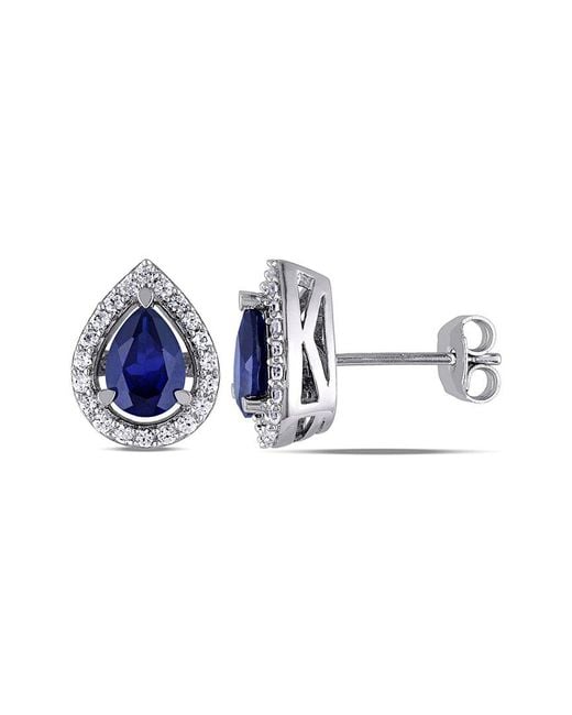 Rina Limor Blue 2.70 Ct. Tw. Lab-Grown Sapphire Teardrop Earrings