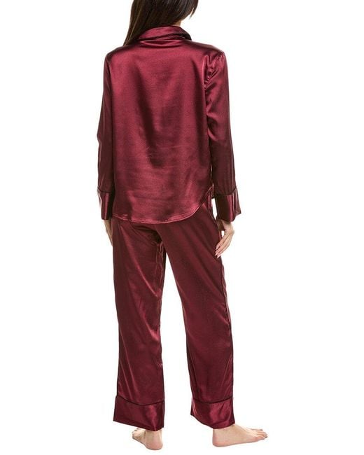 Marion Red 2Pc Satin Pajama Set