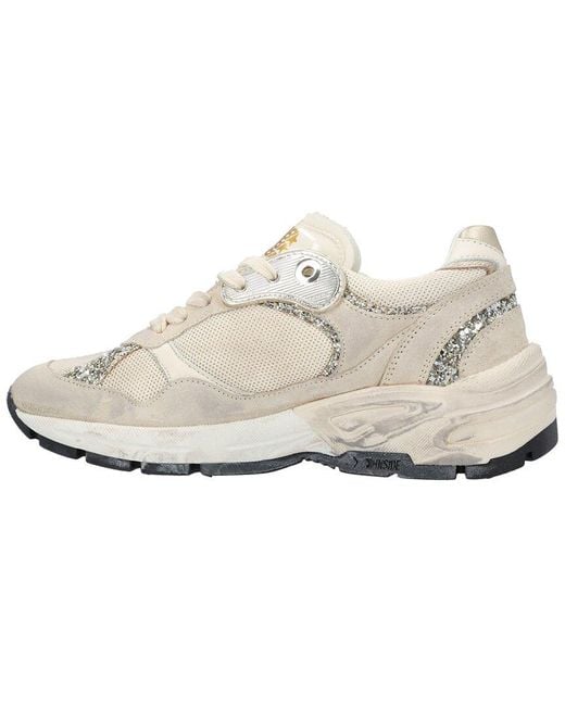 Golden Goose Deluxe Brand White Dad Leather-trim Sneaker