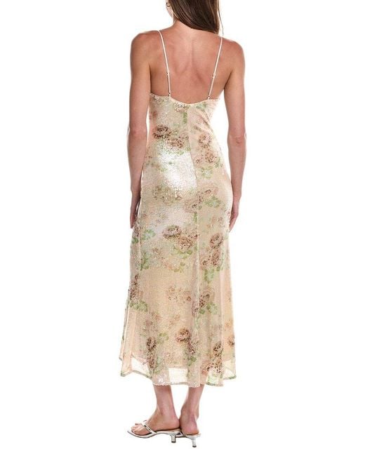 Bardot Natural Adoni Sequin Mesh Midi Dress