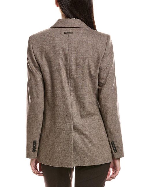 Peserico Brown Wool & Cashmere-Blend Jacket