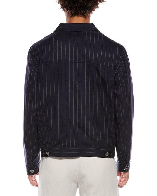 Brunello Cucinelli Blue Wool Shirt Jacket for men