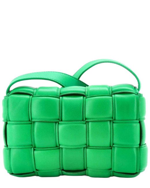 Bottega Veneta Green Padded Maxi Intrecciato Leather Cassette Crossbody Small (authentic Pre-loved)