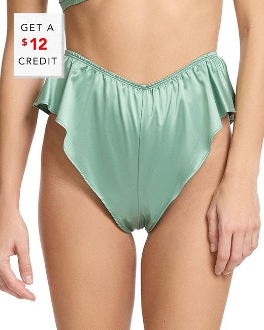 Hanky Panky Green Satin Sleep Flutter Tanga With $12 Credit