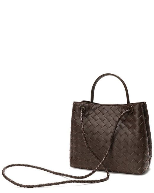 Tiffany & Fred Paris Brown Woven Leather Top Handle Shoulder Bag