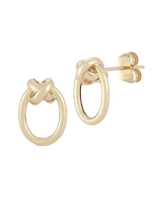 Ember Fine Jewelry Metallic 14k Oval Love Knot Studs