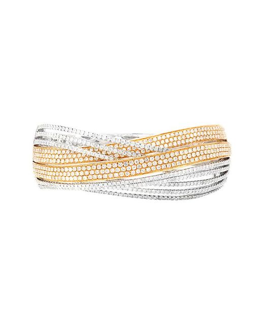 Diana M White Fine Jewelry 18k Two-tone 7.06 Ct. Tw. Diamond Bangle