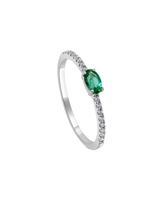 Sabrina Designs Multicolor 14k 0.36 Ct. Tw. Diamond & Emerald Oval Ring
