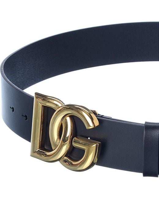 Dolce & Gabbana Blue Leather Belt for men