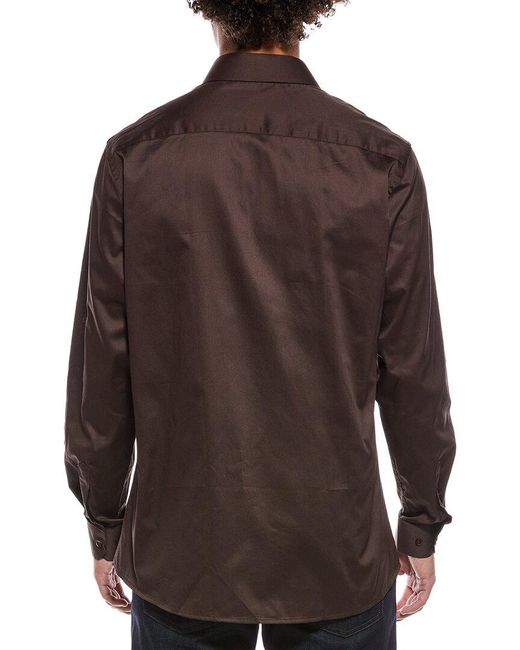 Tahari Brown Modern Fit Dress Shirt for men