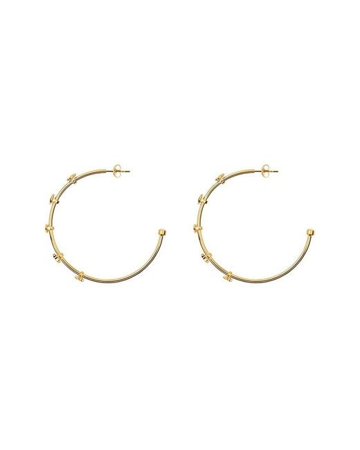 Karma and Luck Metallic Plated Cz Hoop Earrings