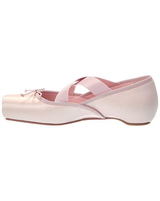Christian Louboutin Pink Cassiasticina Silk Ballerina Flat