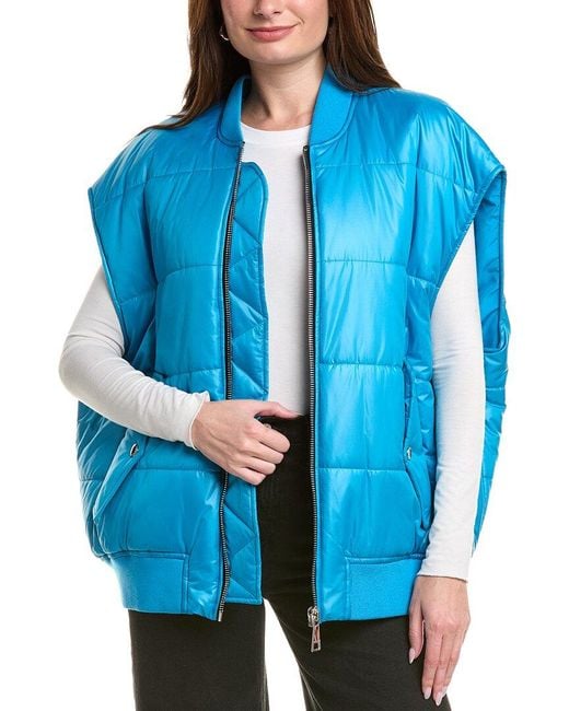 Khrisjoy Blue Oversized Bomber Vest