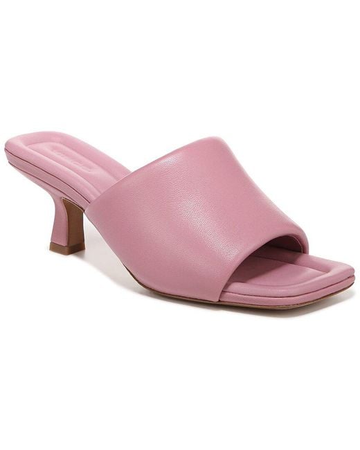 Vince Pink Ceil Slide Leather City Sandals