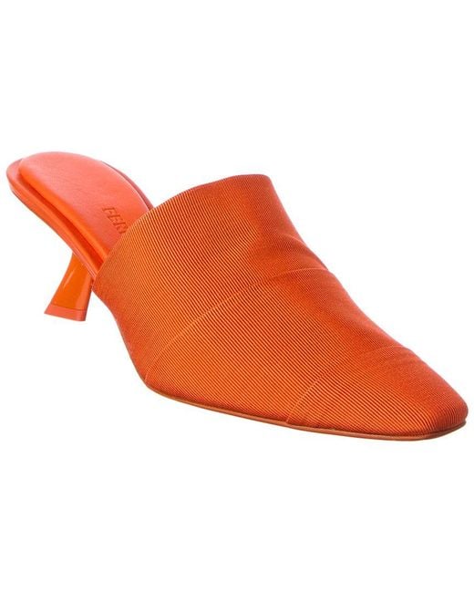 Ferragamo Orange Algedi Grosgrain Mule