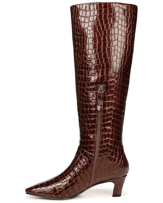 Franco Sarto Brown Andria Wide Calf Leather Boot