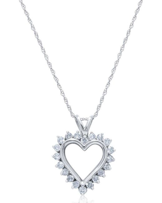 Diana M Metallic Fine Jewelry 14k 0.50 Ct. Tw. Diamond Heart Pendant Necklace