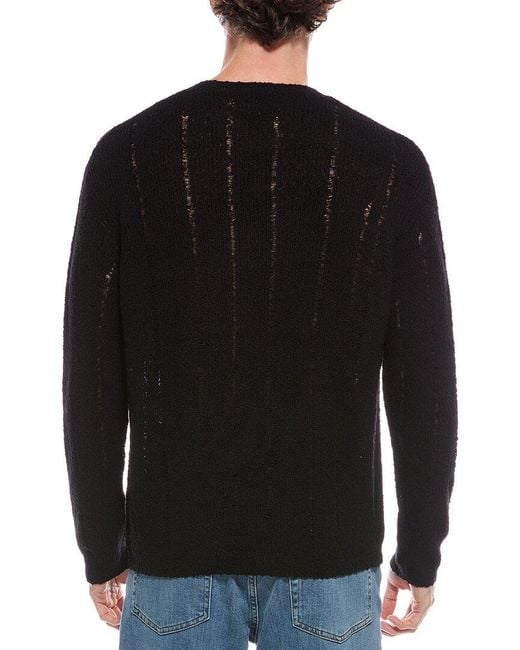 AllSaints Black Hades Wool-Blend Crewneck Sweater for men