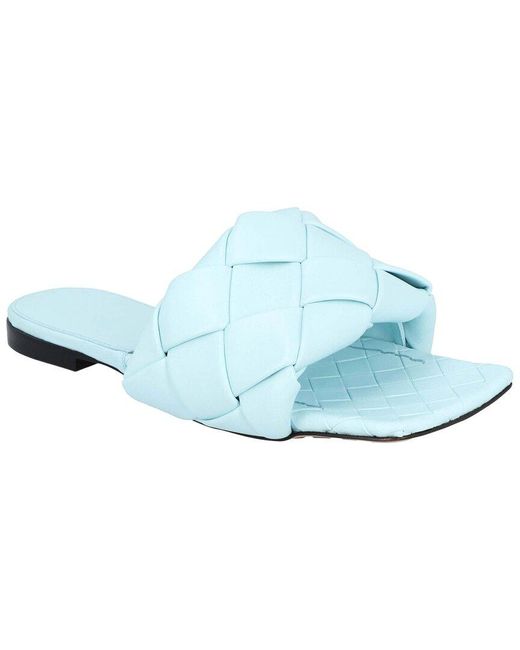 Bottega Veneta Blue Lambskin Lido Sandal (Authentic Pre-Loved)