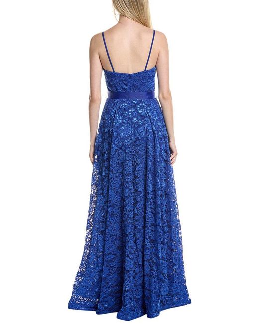 Rene Ruiz Blue Lace Gown