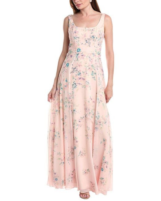 Marchesa Pink Fiorella Maxi Dress